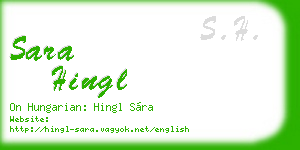 sara hingl business card