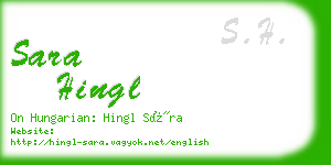 sara hingl business card